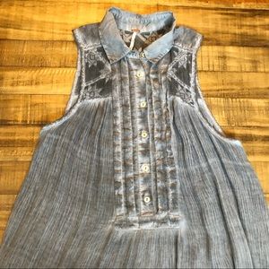 Free People Gray Small Blouse sleeveless